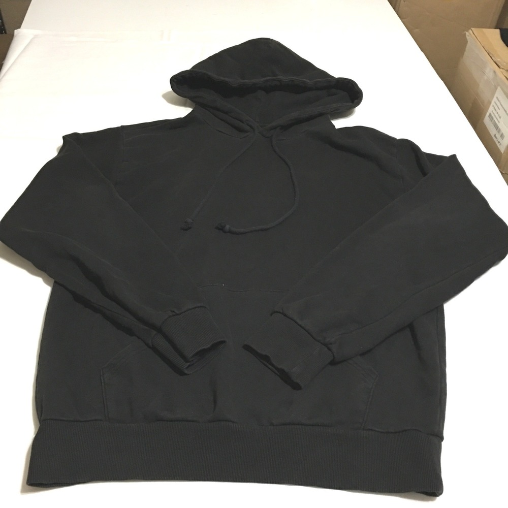 Skims Hoodie Mens Large Black Pullover Fleece Sweatshirt Kangaroo Pocket Heavy